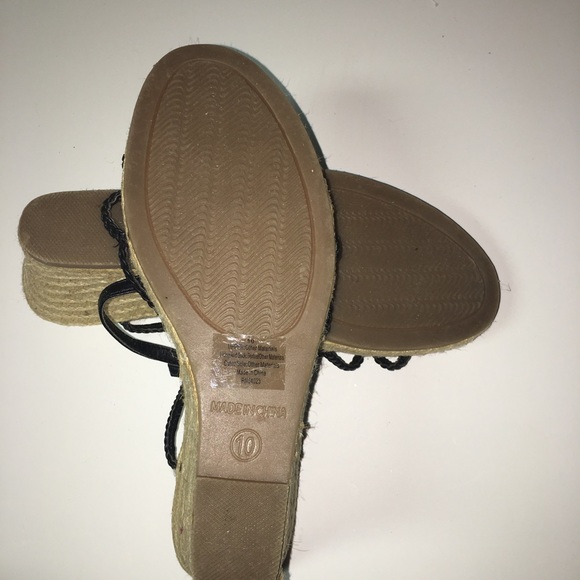 BANANA REPUBLIC Espadrilles Sandals Wedge Black 10 - Picture 4 of 6